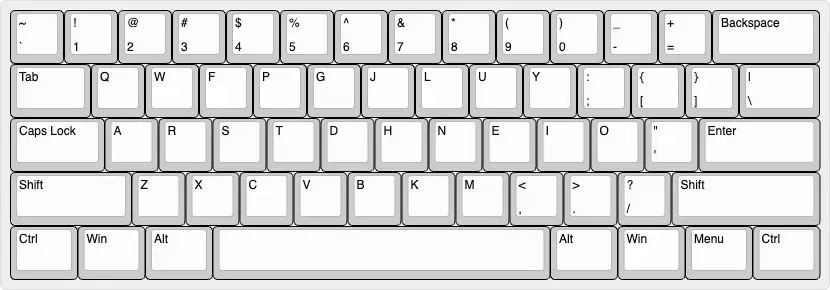 Colemak layout with better letter placement and mostly preserved shortcut positions